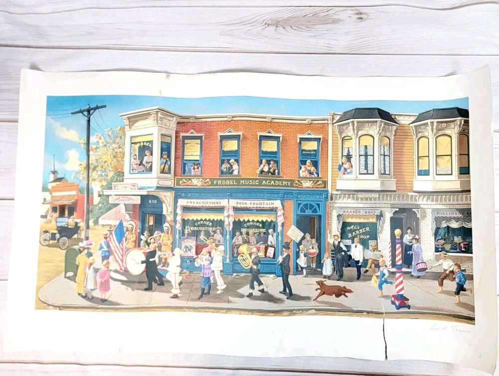 Jan Hanson Travis Main Street Circus Band Original Print 15 of 50